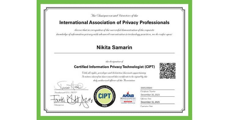 Buy CIPT certificate