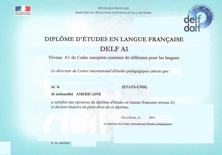 Buy DELF certificate