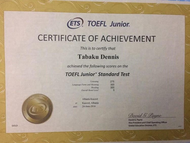 Buy TOEFL certificate